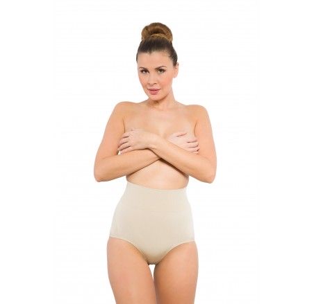 Seamless corrective panties with a wide belt