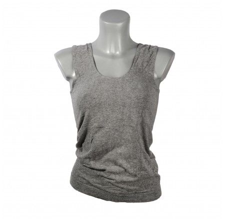 OUTLET Seamless wool t-shirt with thick shoulder straps
