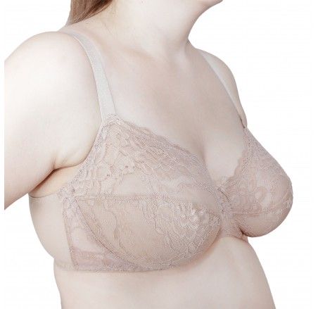 A soft, underwired bra, lace, large cups