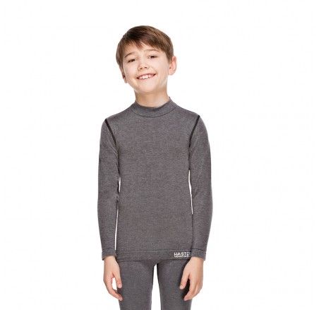 Children's thermoactive, seamless, wool T-shirt with long sleeves JUNIOR